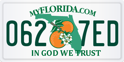 FL license plate 0627ED