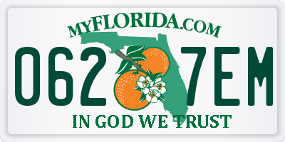 FL license plate 0627EM