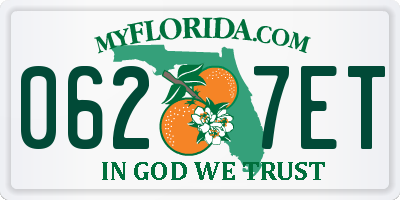 FL license plate 0627ET