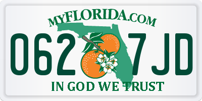 FL license plate 0627JD