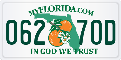 FL license plate 0627OD
