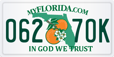 FL license plate 0627OK