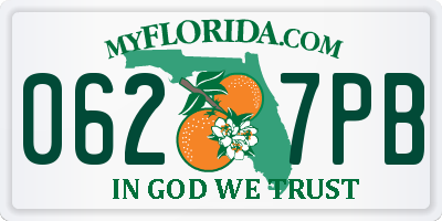 FL license plate 0627PB