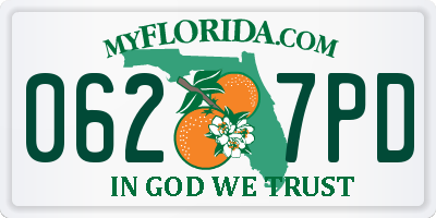 FL license plate 0627PD
