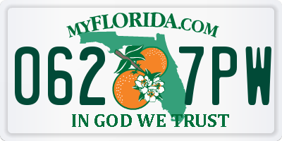 FL license plate 0627PW