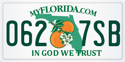 FL license plate 0627SB