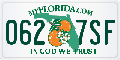 FL license plate 0627SF