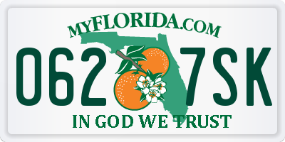 FL license plate 0627SK
