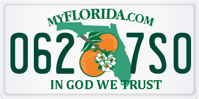 FL license plate 0627SO