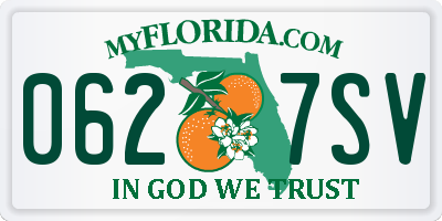 FL license plate 0627SV