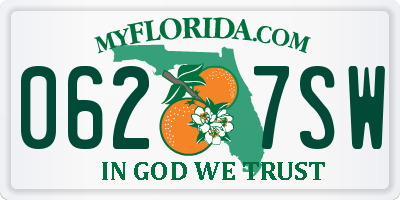 FL license plate 0627SW