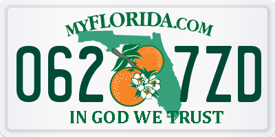 FL license plate 0627ZD