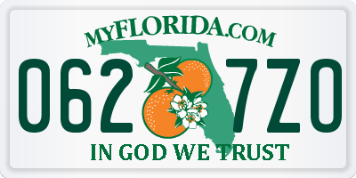 FL license plate 0627ZO