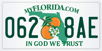 FL license plate 0628AE