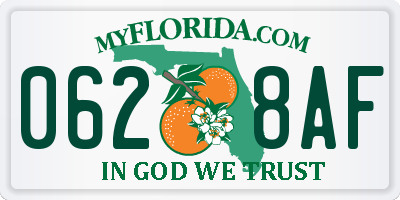 FL license plate 0628AF