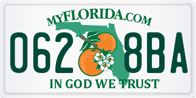 FL license plate 0628BA