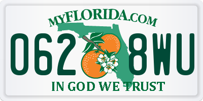 FL license plate 0628WU