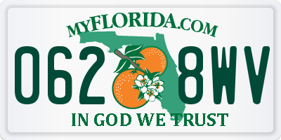 FL license plate 0628WV