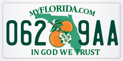 FL license plate 0629AA
