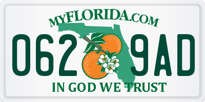 FL license plate 0629AD