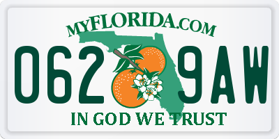 FL license plate 0629AW