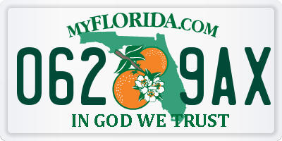 FL license plate 0629AX