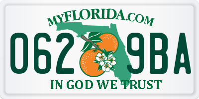 FL license plate 0629BA