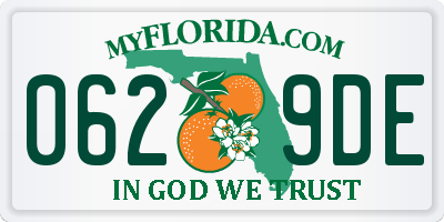 FL license plate 0629DE