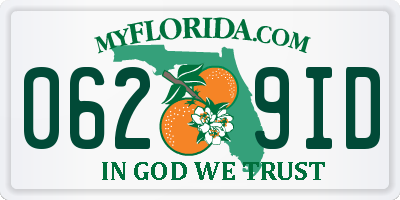 FL license plate 0629ID