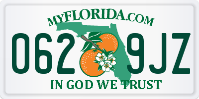 FL license plate 0629JZ