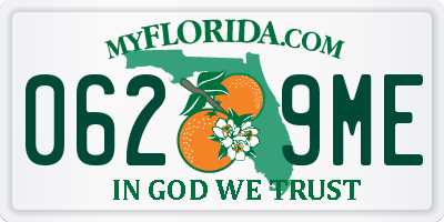 FL license plate 0629ME