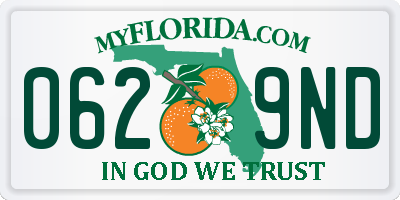FL license plate 0629ND