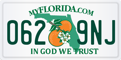FL license plate 0629NJ