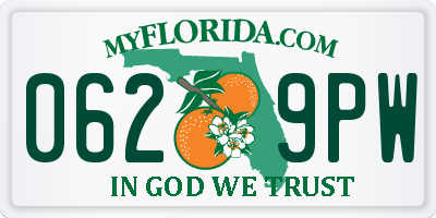 FL license plate 0629PW