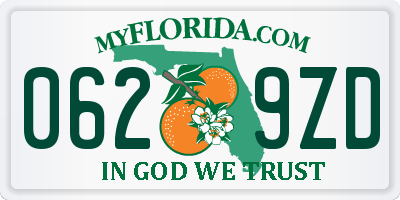 FL license plate 0629ZD