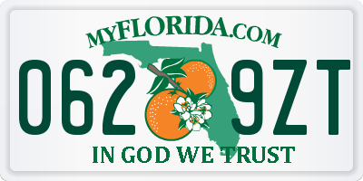 FL license plate 0629ZT