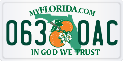 FL license plate 0630AC