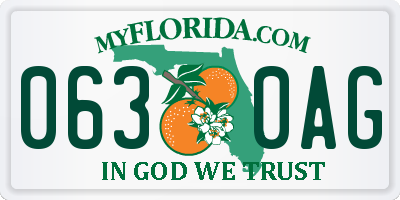 FL license plate 0630AG