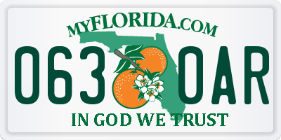 FL license plate 0630AR