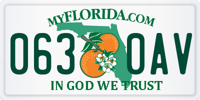 FL license plate 0630AV