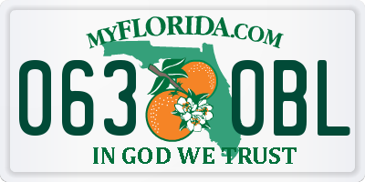 FL license plate 0630BL
