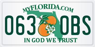 FL license plate 0630BS