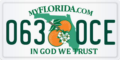 FL license plate 0630CE