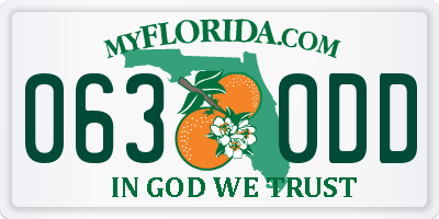FL license plate 0630DD