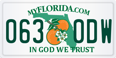 FL license plate 0630DW
