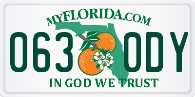 FL license plate 0630DY