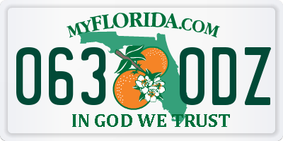 FL license plate 0630DZ