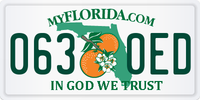 FL license plate 0630ED