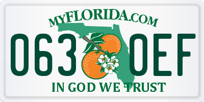 FL license plate 0630EF