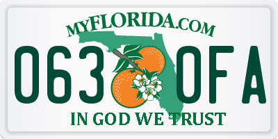 FL license plate 0630FA